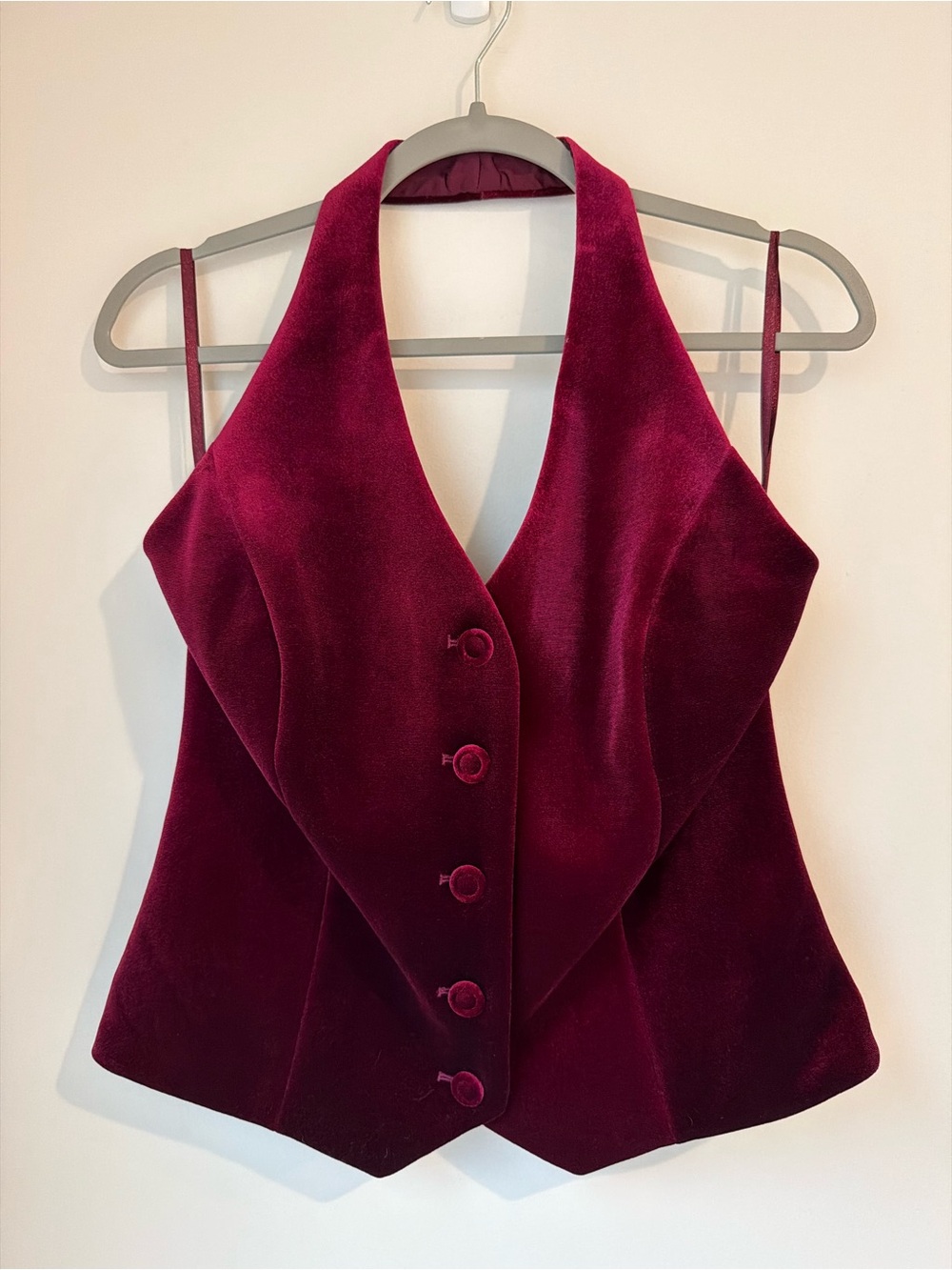 White House Black Market Women’s Velvet Halter Vest Top - Size 6